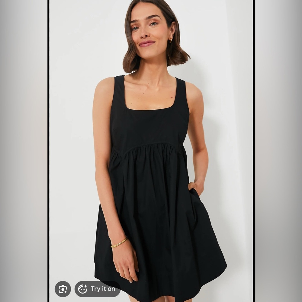 Pomander Place Black Porto Square Neckline Sleeveless Mini Dress - Size L
